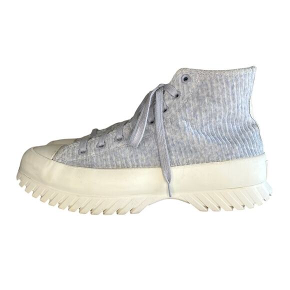 Converse Chuck Taylor Lugged 2.0 Velour Knit Sneakers Size M10 W12 Blue White - Picture 1 of 6